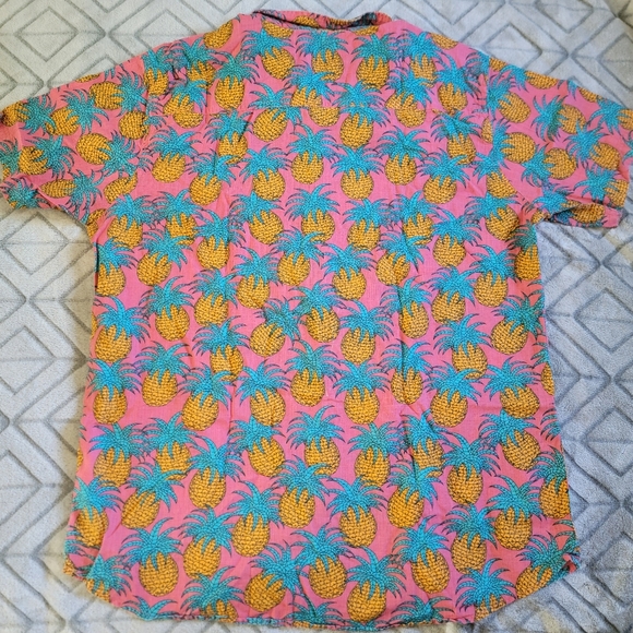 Reverse Threads Pineapple Head XXL Short Sleeve Allan Button Down Shirt Mauve - Picture 3 of 7